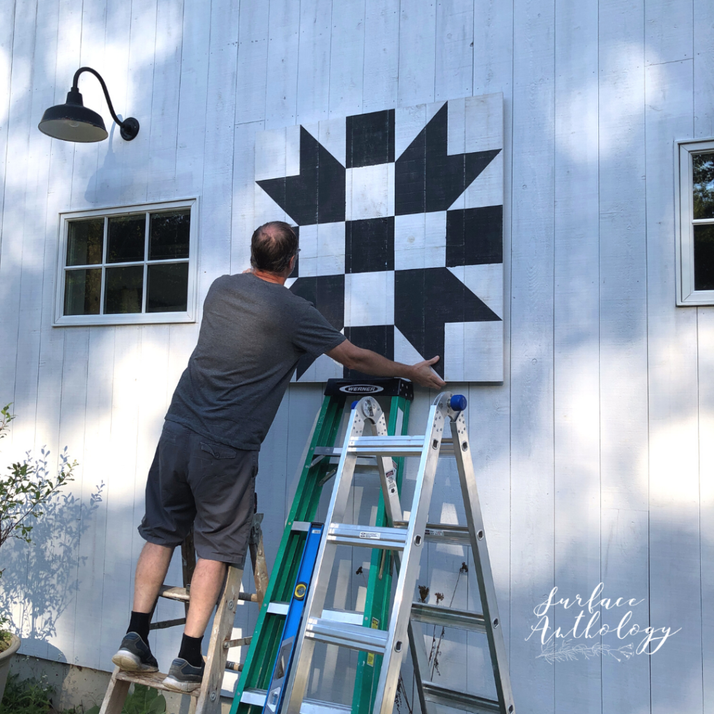 hanging the barn quilt